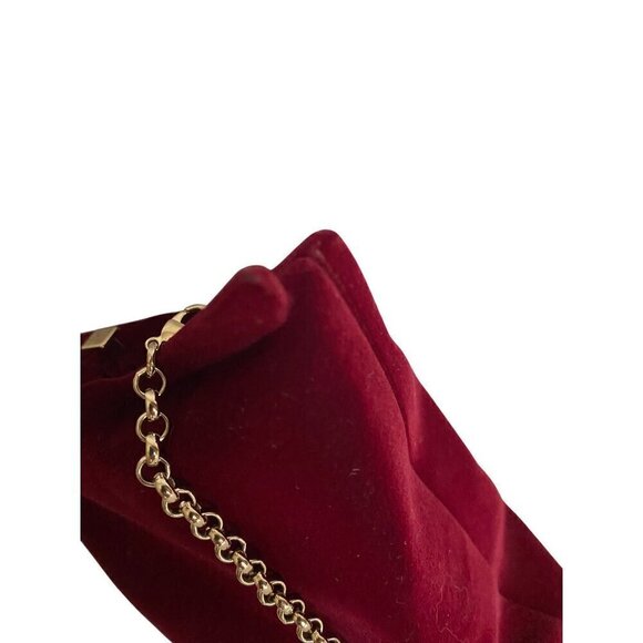 Anya Hindmarch Flocked Crisp Packet Clutch Crossbody Medium Red Burgundy Chain - Picture 6 of 16